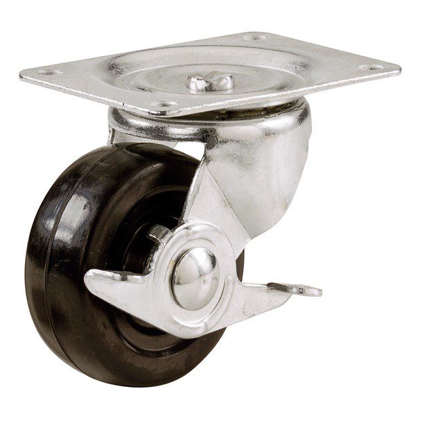 RUEDA BASE RÍGIDA CON FRENO 2.5"