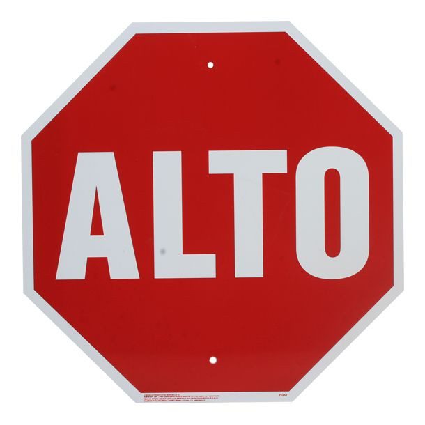 LETRERO DE METAL DE "ALTO"