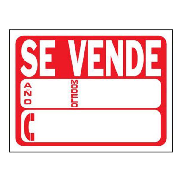 LETRERO DE "SE VENDE AUTO"