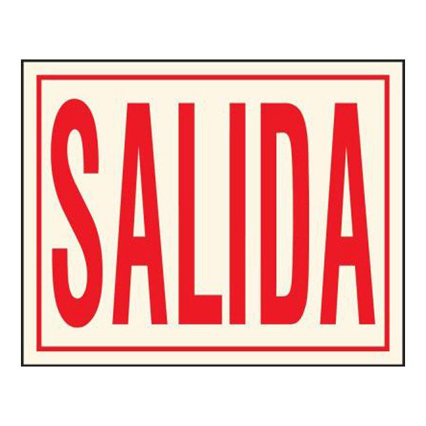 LETRERO SALIDA 8X10 EE-22