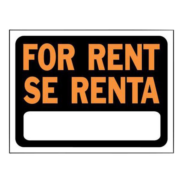 LETRERO FOR RENT / SE RENTA 23 X 30 CM