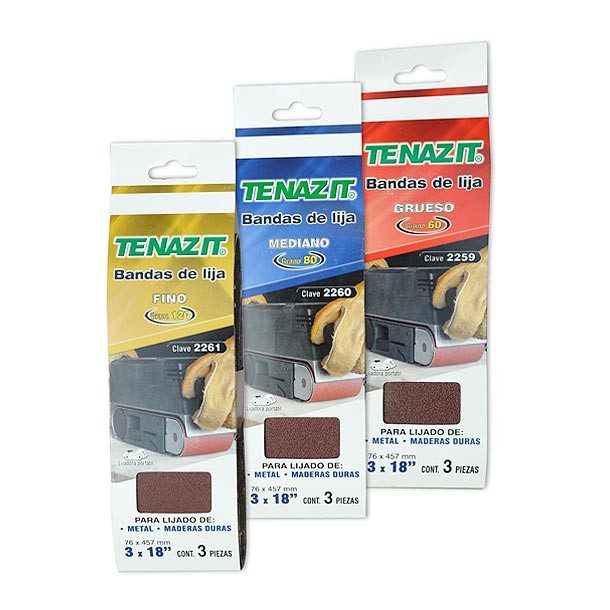 PAQUETE 3 BANDAS DE LIJA 3 X 18 FINO