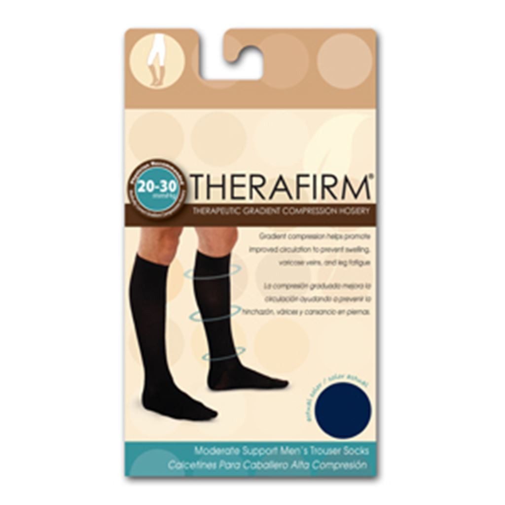 CALCETIN THERAFIRM ALTA COMPRESION (20-30 mmHg) CABALLERO TALLA MEDIANA COLOR MARINO