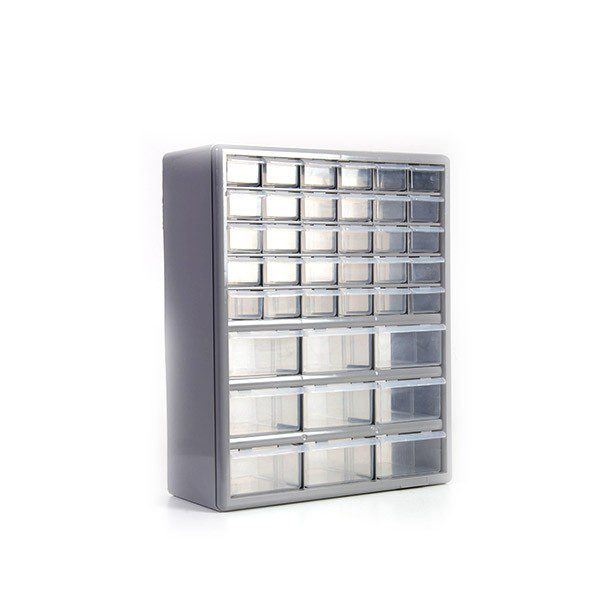 GABINETE GRIS ALMACENA EN 39 CAJONES