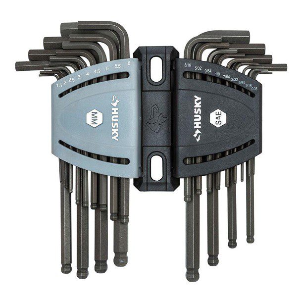 JUEGO DE LLAVES HEXAGONALES PUNTA BOLA SAE/METRICAS 26 PZAS