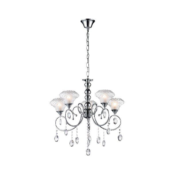 CANDIL CRISTAL CROMADO 5 LUCES