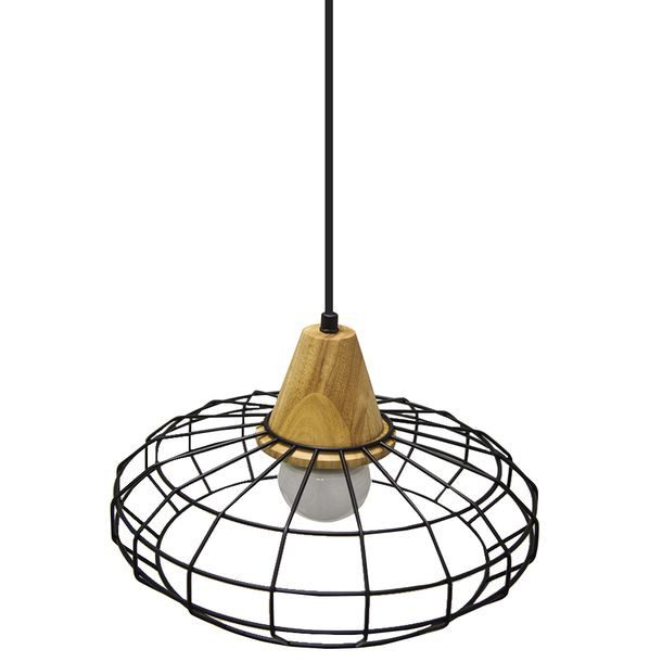 LÁMPARA COLGANTE VINTAGE CON MADERA ARTISTICA