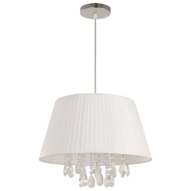 COLGANTE ACERO Y TELA 1 LUZ