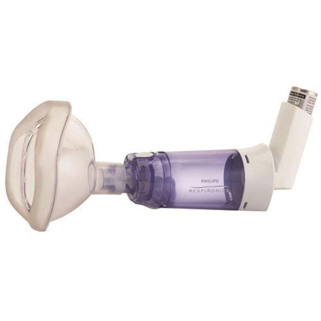Cámara de Inhalación Optichamber Diamond Respironics Antiestática con Mascarilla Chica