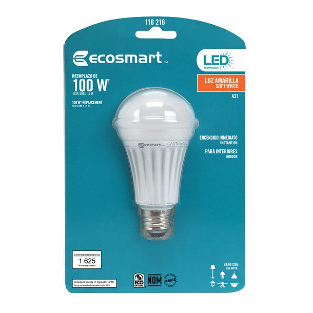 FOCO LED A21 15W LUZ AMARILLA 1 PIEZA