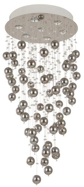 COLGANTE CON ESFERAS Y CRISTAL DE 7 LUCES GU10