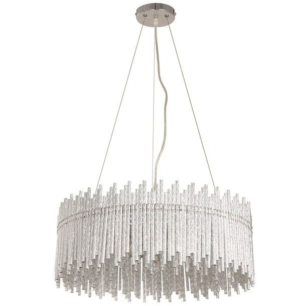 COLGANTE DECORADO EN ALUMINIO DE 8 LUCES G9