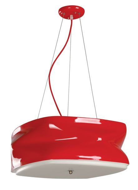 COLGANTE EN POLIRESINA ROJO Y BLANCO DE 3 LUCES