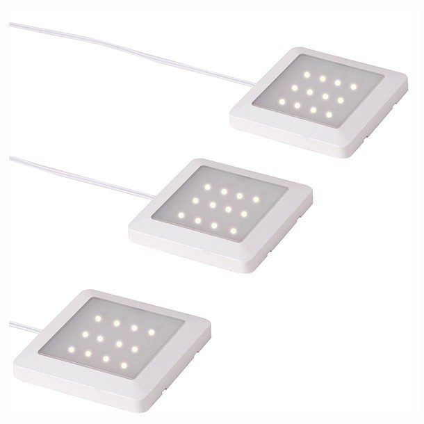 3 LUCES DE ACENTO LED 6 W CUADRADOS