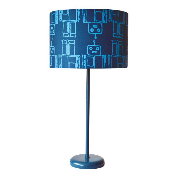 LÁMPARA DE MESA ROBOT AZUL BLANCO