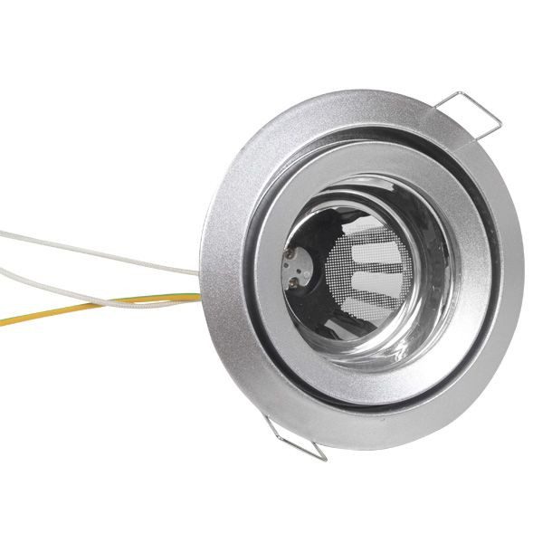 LUMINARIO EMPOTRADO FIJO CRISTAL PLATA