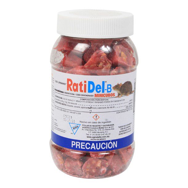 RATICIDA RATIDEL MINI CUBOS 250 GR