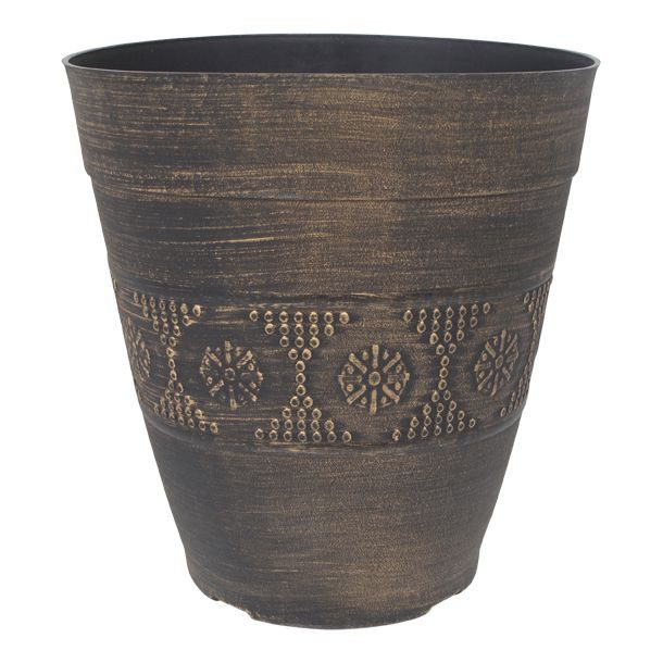 MACETA DE PLÁSTICO SIERRA 12" DORADA