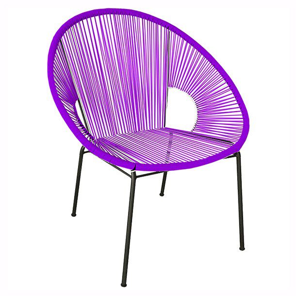 SILLA DECORATIVA CORDONES MORADA