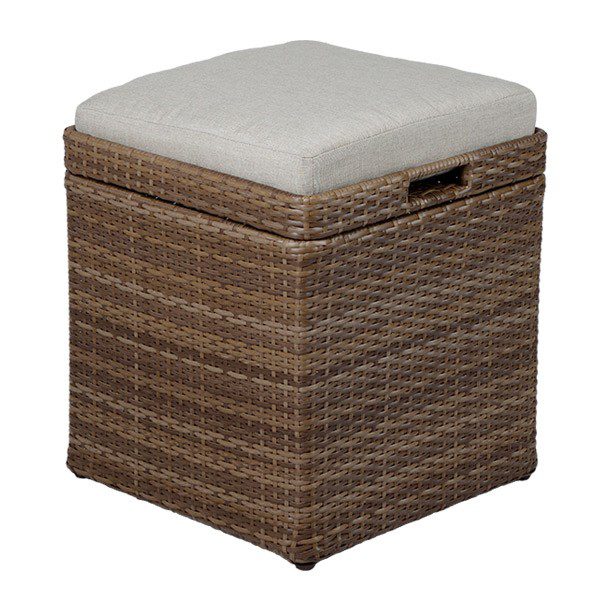 TABURETE RATAN Y COJIN