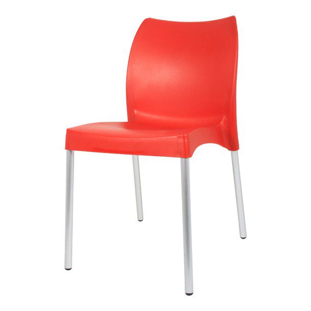 SILLA DE PLÁSTICO SIN DESCANSABRAZOS ROJA