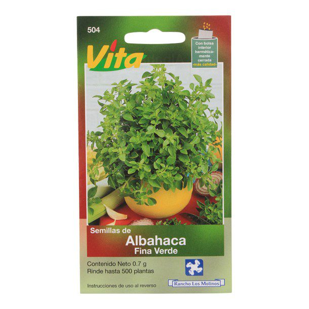 SEMILLAS DE ALBAHACA FINA VERDE 504