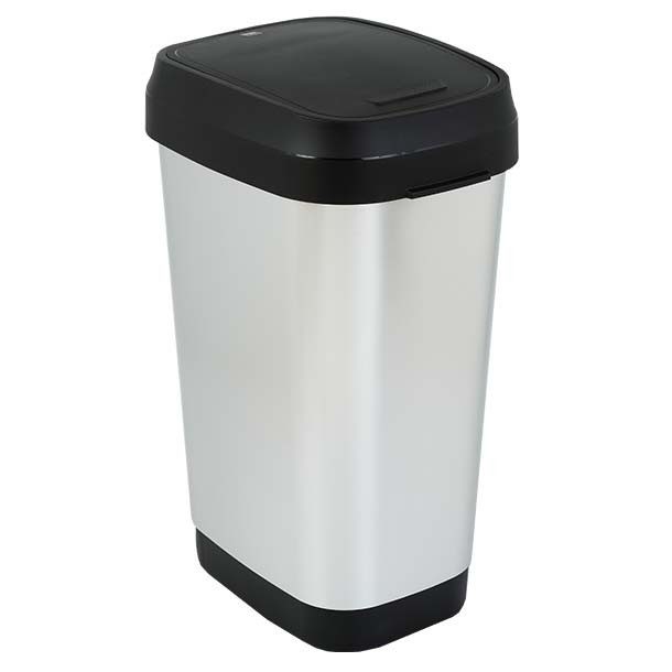 BASURERO DUAL TAPA OSCILANTE 50 L ACERO