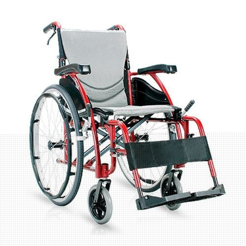 SILLA DE RUEDAS KARMA DESCANSAPIES ABATIBLES Y RESPALDO PLEGABLE COLOR PEARL SILVER