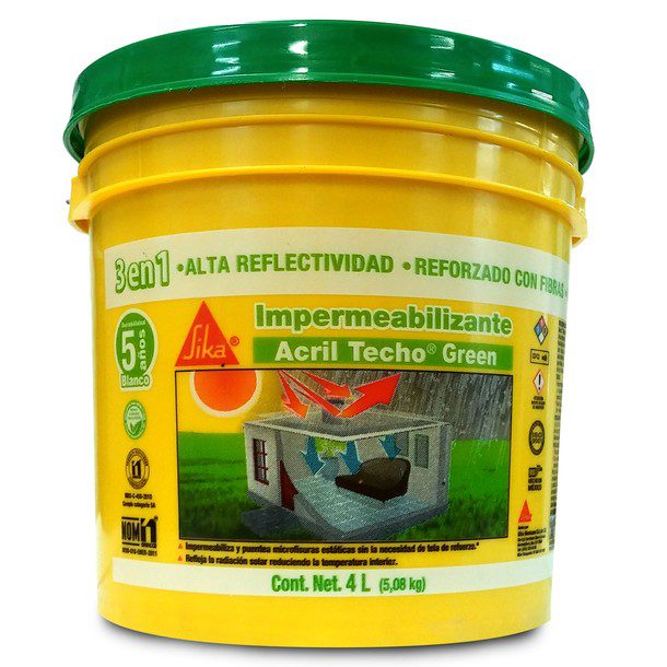 IMPERMEABILIZANTE ACRIL TECHO GREEN 5 AÑOS 5.08 KG