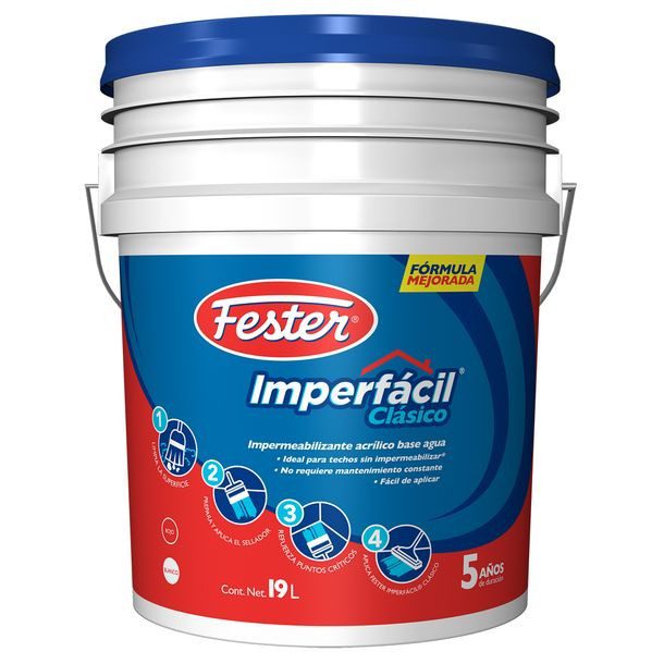 IMPERMEABILIZANTE FESTER IMPERFACIL CLASICO 5 AÑOS BLANCOI 19L