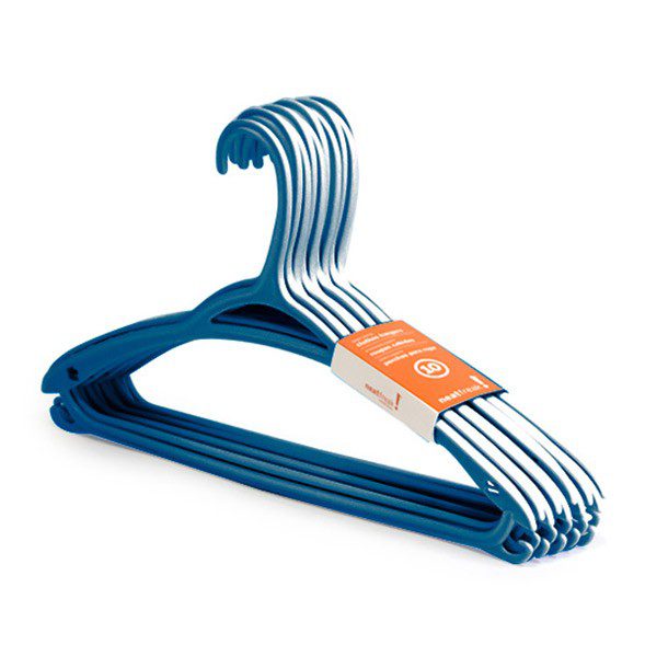 GANCHO DE PLÁSTICO COLOR AZUL 10 PIEZAS