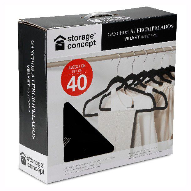 PAQUETE DE 40 GANCHOS DE TERCIOPELO
