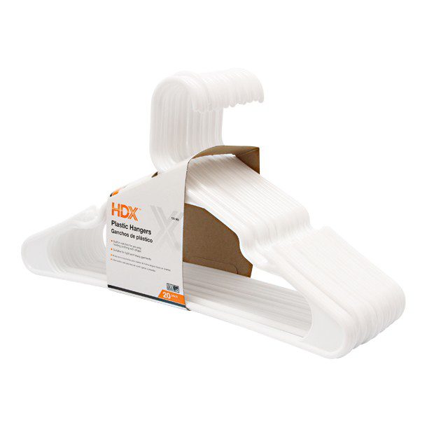 PAQUETE DE 20 GANCHOS DE PLASTICO HDX
