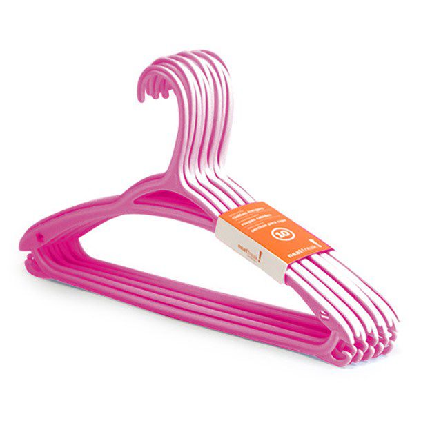 GANCHO DE PLÁSTICO COLOR ROSA 10 PIEZAS