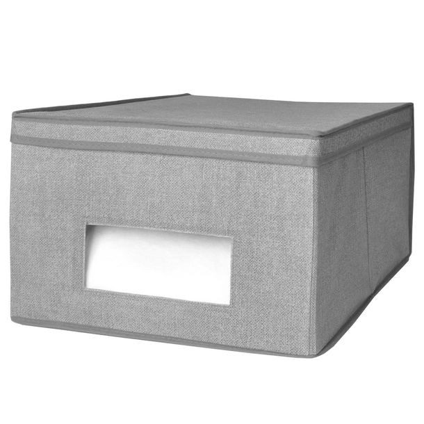 CAJA P.ALMACENAR GRIS CON VENTANA 40X50X25CM