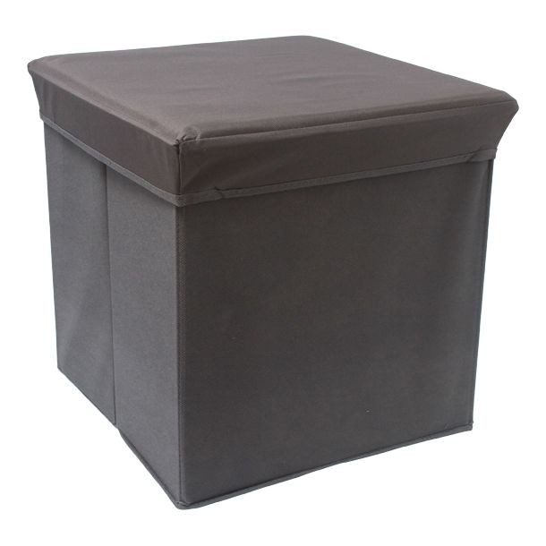 CUBO ASIENTO PLEGABLE PARA ALMACENAJE GRIS