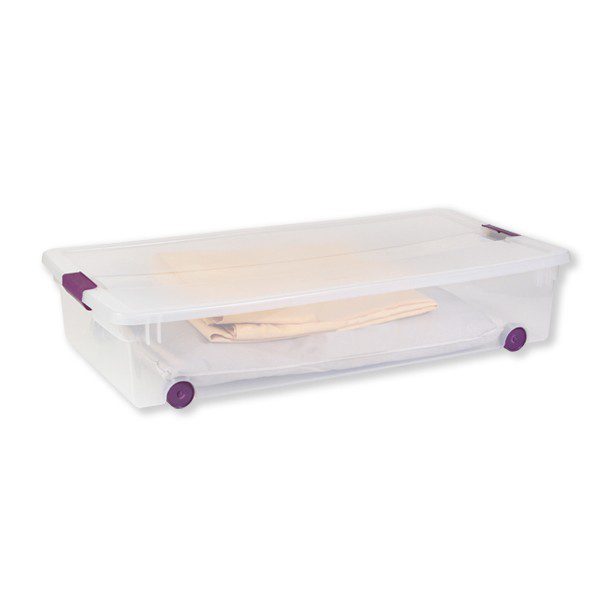 CAJA TRANSPARENTE BAJO CAMA 57 L 88 X 47.6 X 17.8 CM