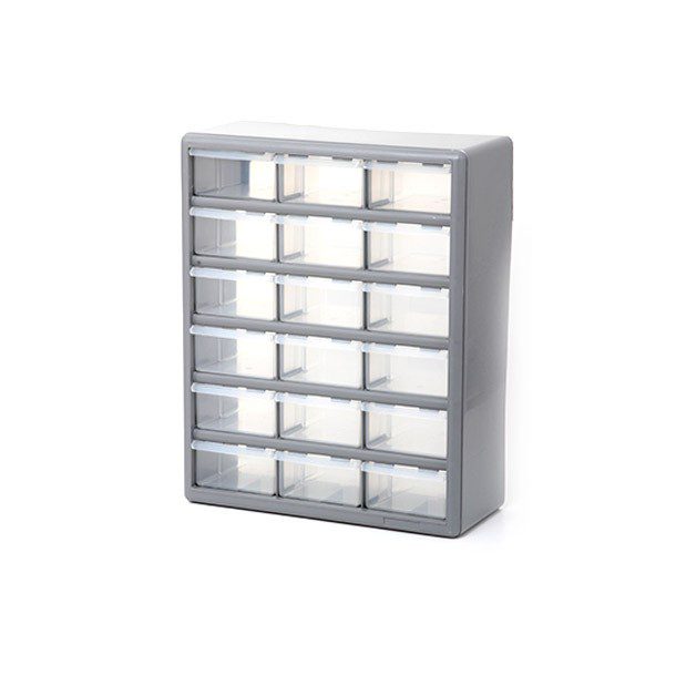 GABINETE ALMACENAMIENTO 18 CAJONES GRIS