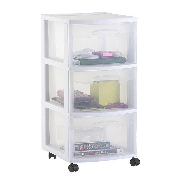 CARRO 3 CAJONES BLANCO CHICO 36.8 X 32.1 X 65.1 CM