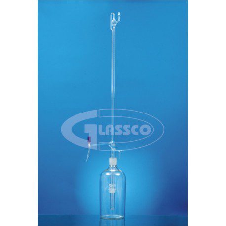BURETA AUTOMATICA CLASE AS DE TEFLON CON CERTIFICADO 25 ML, BOTELLA DE 2000 ML - GLASSCO