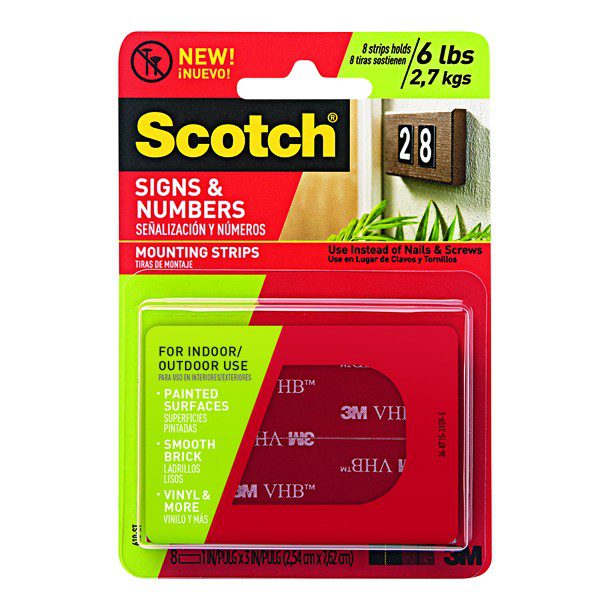 3M SCOTCH TIRAS DE MONTAJE PARA SÍMBOLOS Y NÚMEROS