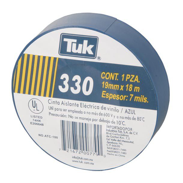 CINTA ELÉCTRICA 330 AZUL 19MM X 18M