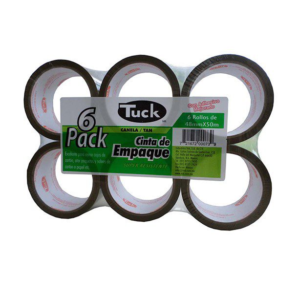 CINTA PARA EMPAQUE CANELA 48MMX50M 6 PZS