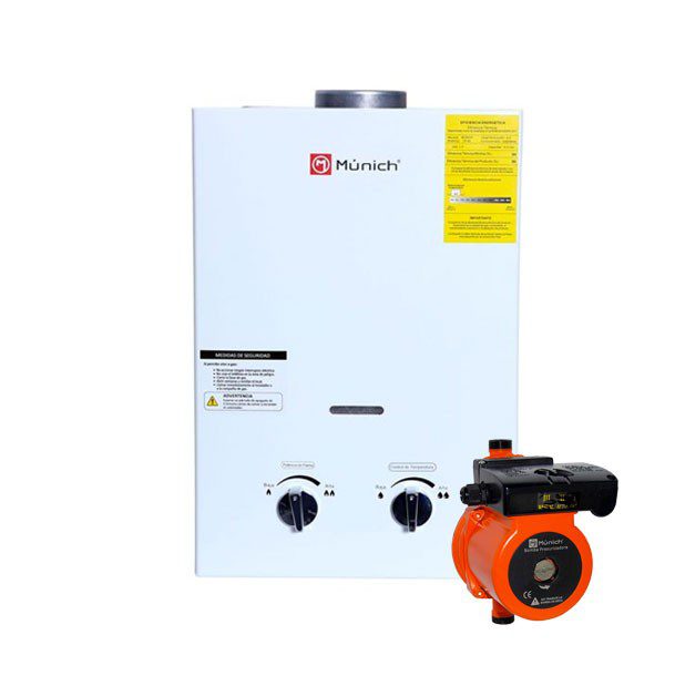 KIT DE CALENTADOR DE AGUA DE PASO 6 L/MIN + BOMBA 6.9 KW