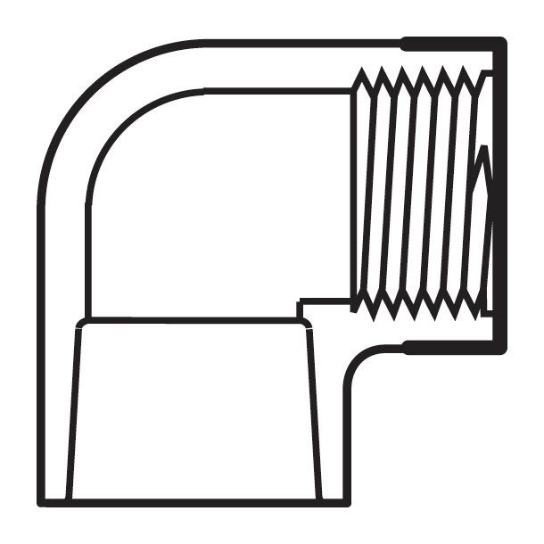CODO 90º PVC LADO LISOXROSCA 1/2" INT