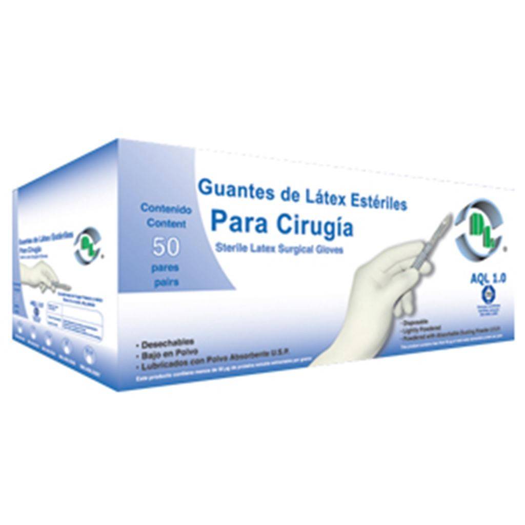 GUANTE DE LÁTEX DESECHABLE PARA CIRUGÍA TALLA 8.0