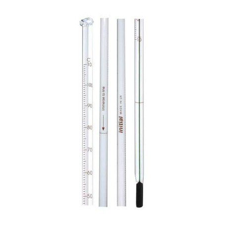 TERMÓMETRO INITIAL, INMERSIÓN PARCIAL, RANGO 20 A 110 grados C, DIVISIÓN 1.0, LONGITUD 300MM, LLENADO VERDE