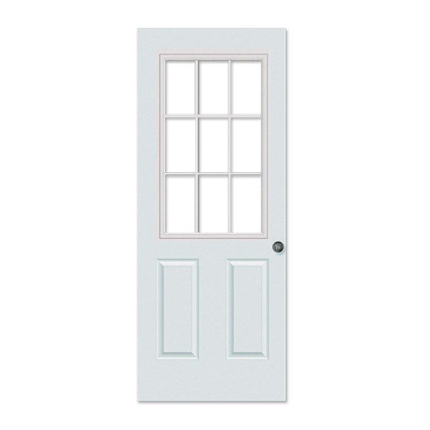 PUERTA DE ACERO BLANCA CON 9 LUCES 85 X 213 CM MASONITE