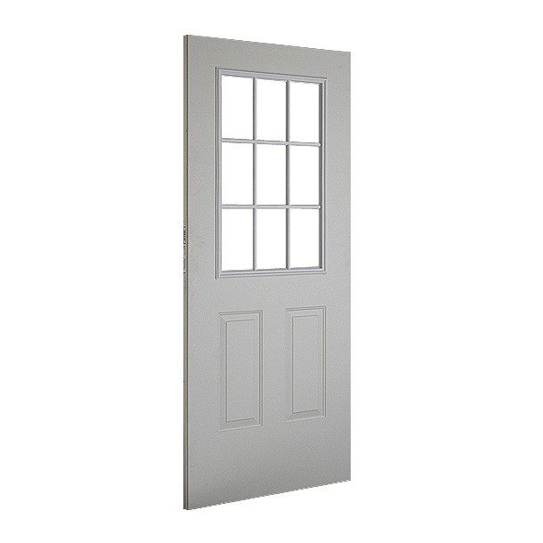 PUERTA DE ACERO BLANCA CON 9 LUCES 90 X 213 CM MASONITE