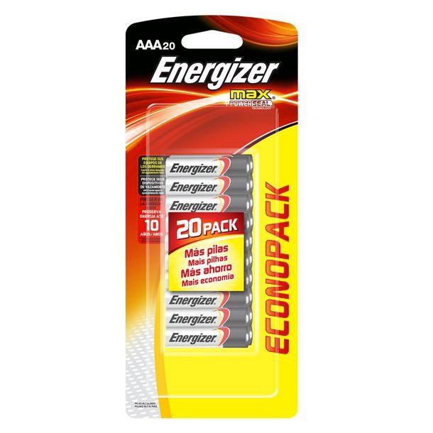 PAQUETE 20 PILAS ENERGIZER MAX AAA